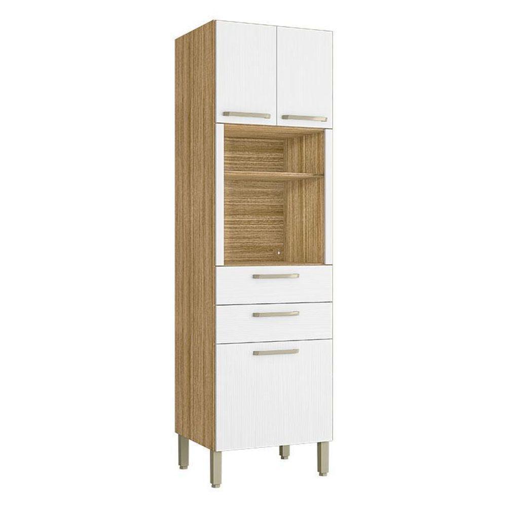 Armário Paneleiro Ametista Micro-ondas 2 Gavetas Freijó Supremo - Kits Paraná - 1