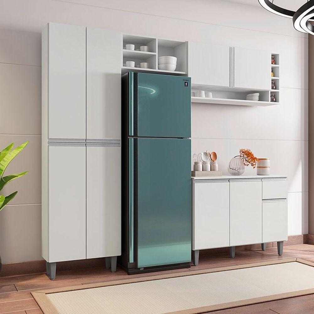 Cozinha Ambiente Vanessa Branco Brilho - Ajl - 1