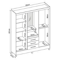 Guarda Roupa Infantil Capelinha Pérsia Branco Flex – Demóbile - 6