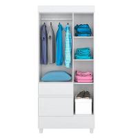 Guarda Roupa Infantil Wind E Armário Multiuso Elite Branco Brilho - Demóbile