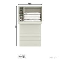 Armário Ponte Solteiro 2 Portas Predileto Areia - Henn - 2