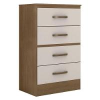 Guarda Roupa Solteiro 3 Portas E Cômoda 4 Gavetas Lite Nature Off White – Móveis Leão - 5