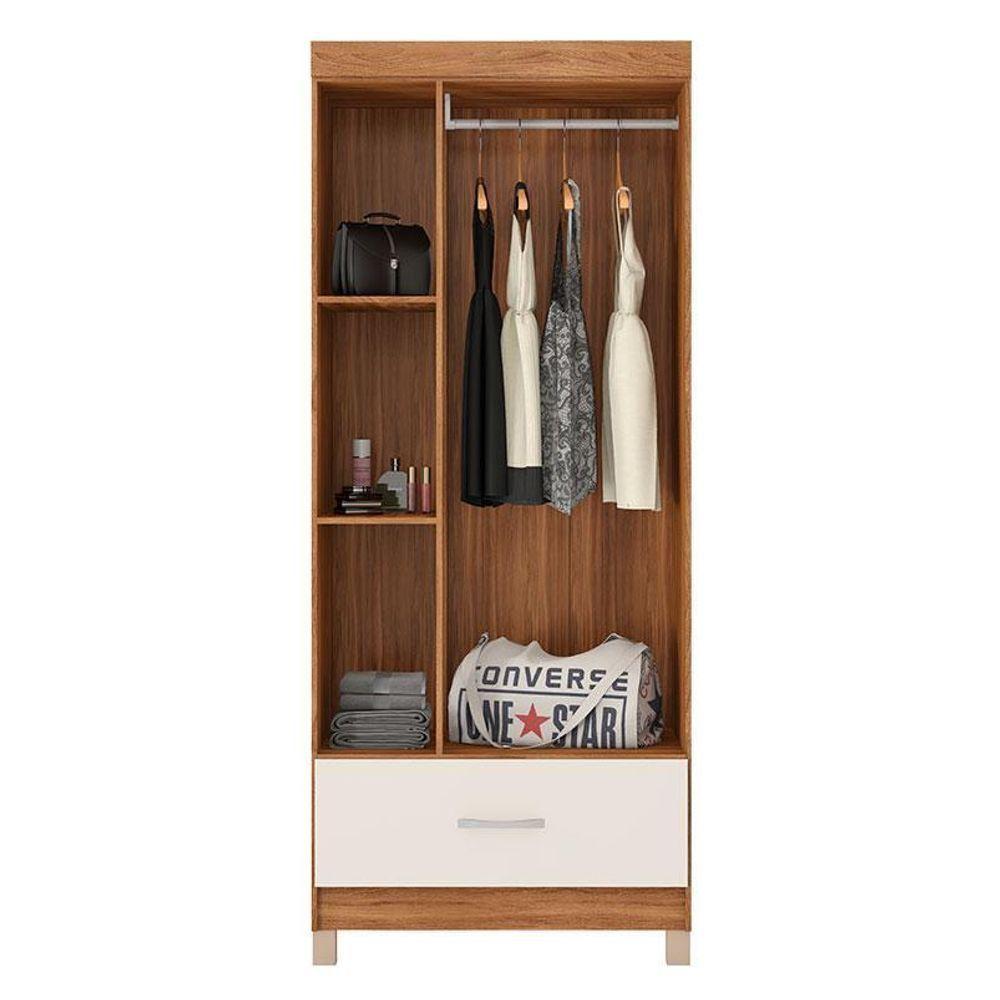 Guarda Roupa Solteiro Prince Amêndola Touch Off White – Demóbile - 3