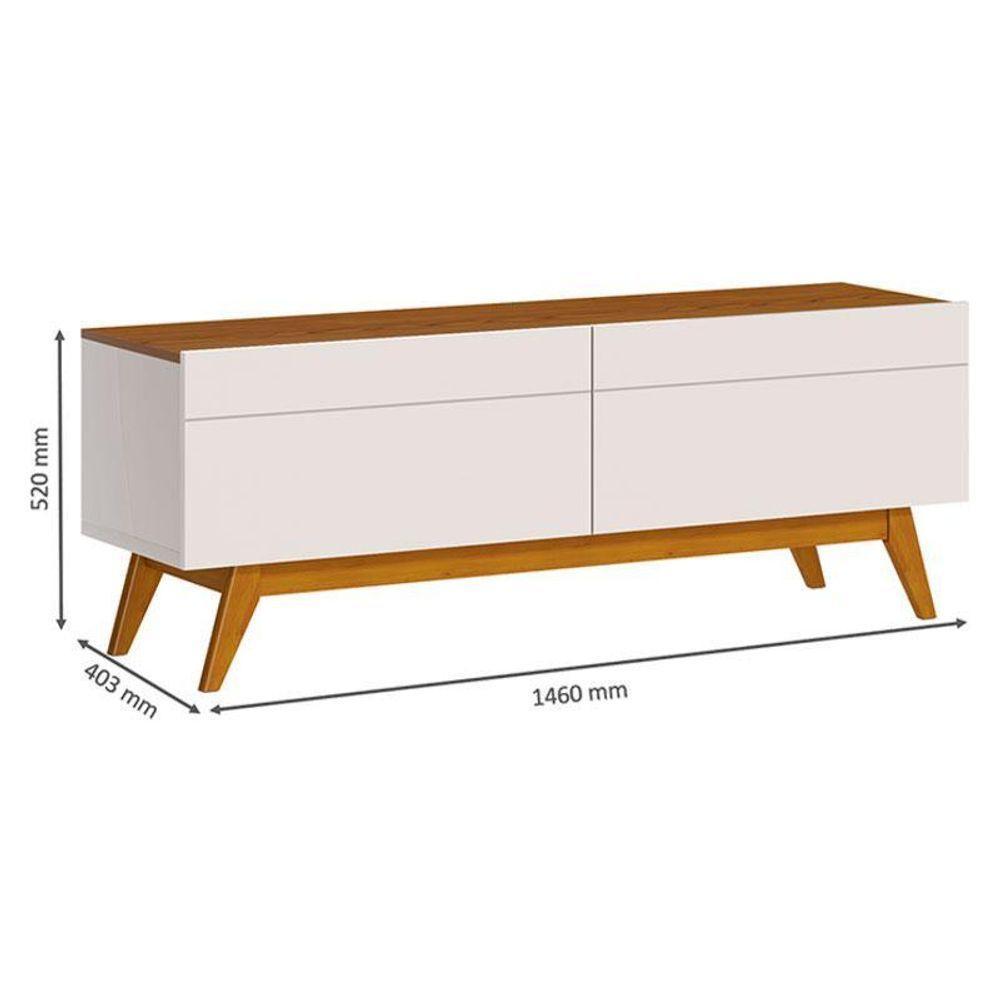 Rack Bancada Classic 2 Gavetas 1.4 Off White Freijó Touch - Imcal - 2