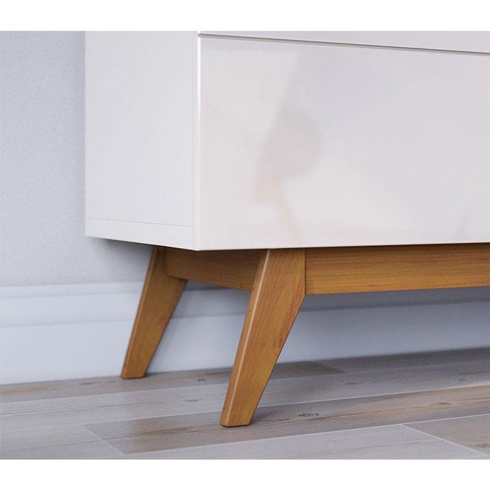 Rack Bancada Classic 2 Gavetas 1.4 Off White Freijó Touch - Imcal - 3