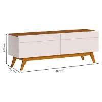 Rack Bancada Classic 2 Gavetas 1.4 Off White Freijó Touch - Imcal - 2