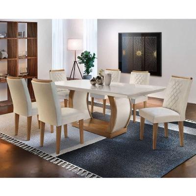 Conjunto Sala De Jantar Mesa Milena 180 6 Cadeiras Milena