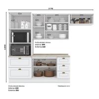 Cozinha Modulada Nova York 4 Peças Branco Hp Com Tampo Calcare – Henn - 2