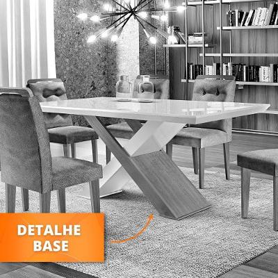 Conjunto Sala De Jantar Carol 180 Mdf Laqueado