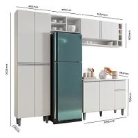 Cozinha Ambiente Vanessa E Balcão De Pia Tatiane 120 Cm Branco Brilho - Ajl - 6