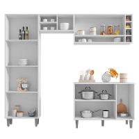 Cozinha Ambiente Vanessa E Balcão De Pia Tatiane 120 Cm Branco Brilho - Ajl - 7