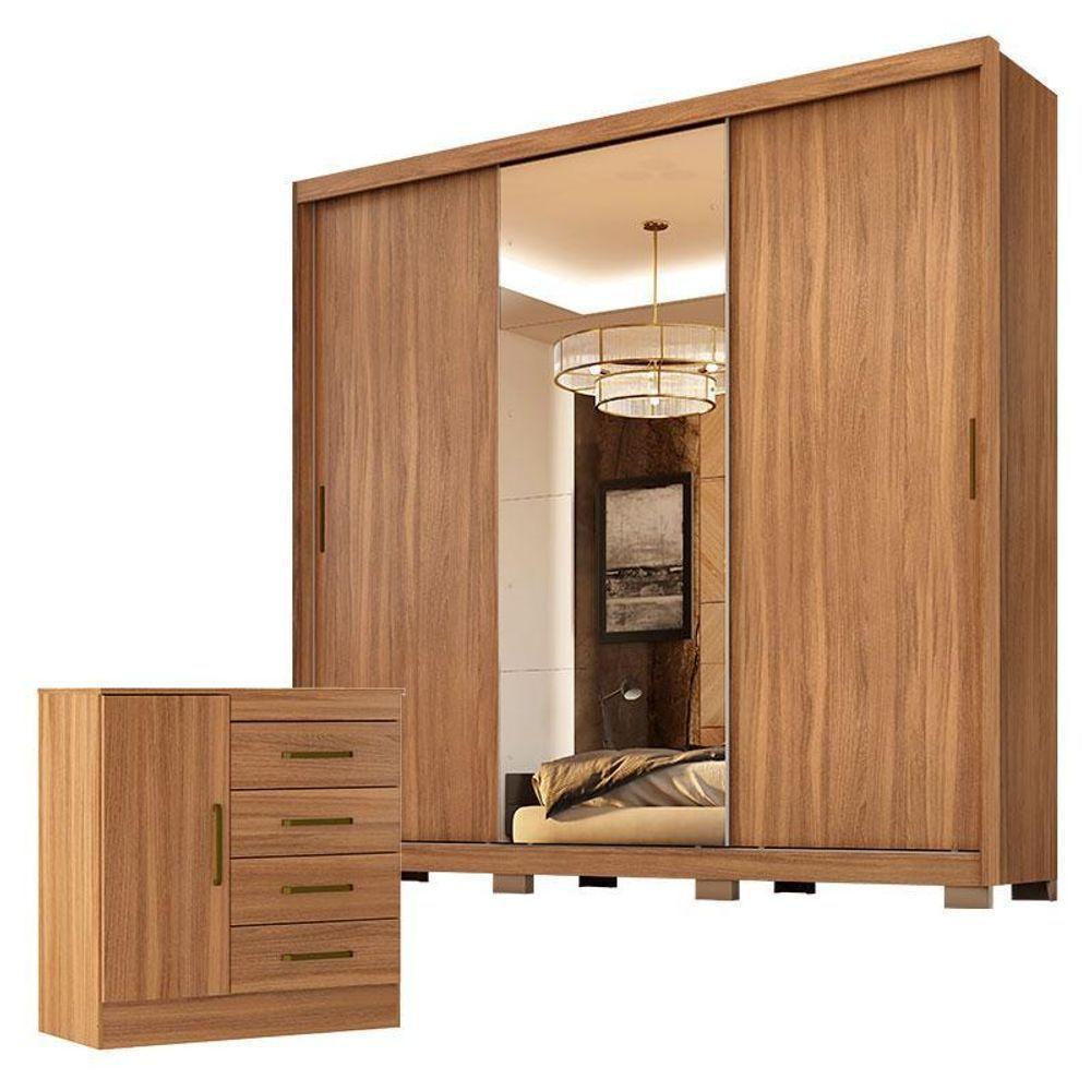 Cômoda Montevideu E Guarda Roupa Dalila 32411pe Amendola Off White Flex Com Pés - Demóbile - 1