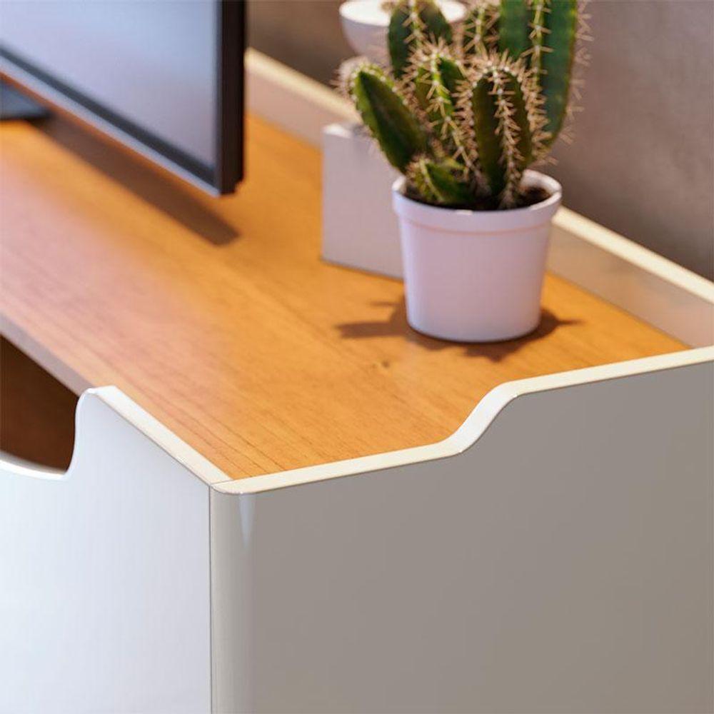 Rack Bancada Para Sala Studio 2.2 Off White Nature - Imcal - 3