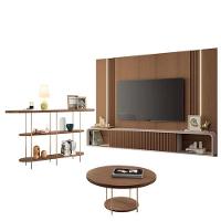 Home Suspenso Empire Castanho Off White E Aparador Infinity E Mesa De Centro Sky Castanho- Hb Móveis - 1