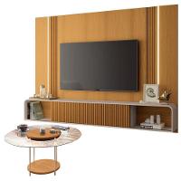 Home Suspenso Empire Cinamomo Off White E Mesa De Centro Sky Com Tampo De Vidro Cinamomo- Hb Móveis - 1