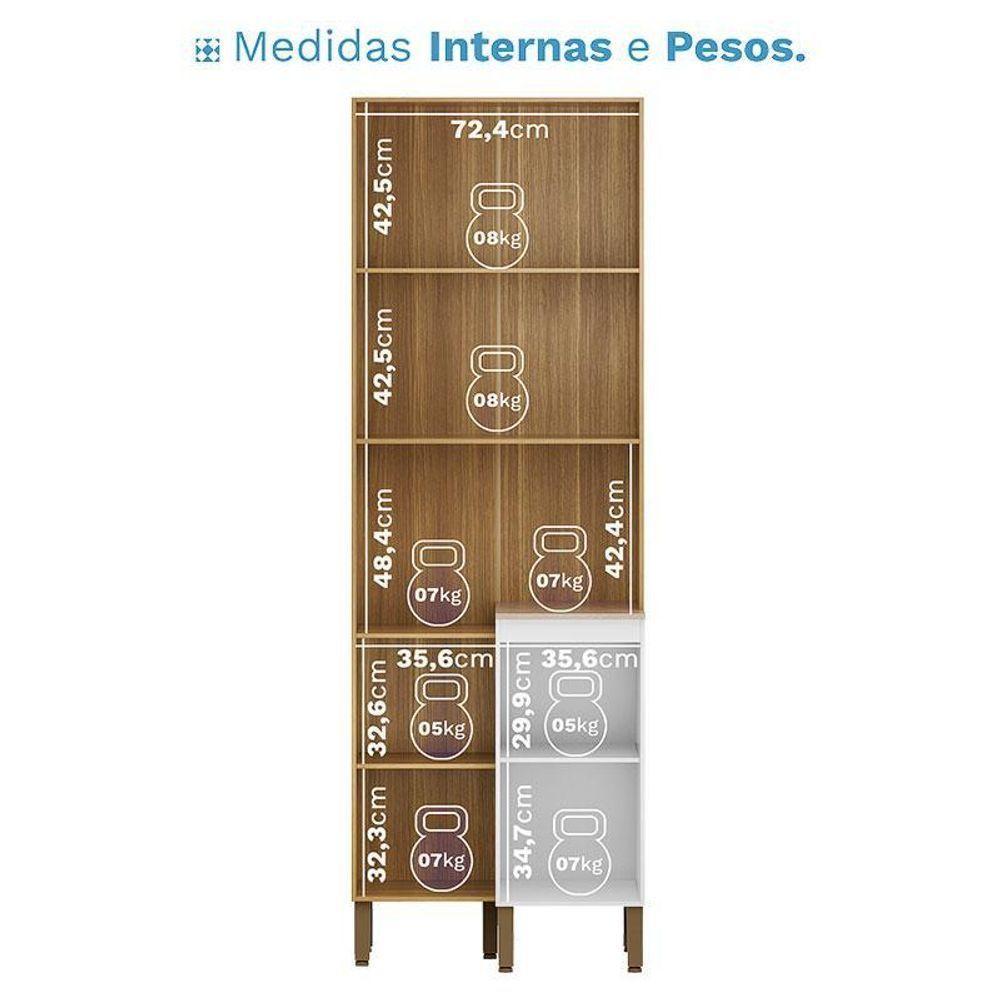 Armário Paneleiro Duplo Art 6009 Freijó ártico Riscatto - Kits Paraná - 3