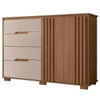 Guarda Roupa Solteiro Aruba Com Espelho E Cômoda Texas Carvalho Fendi – Moval - 5