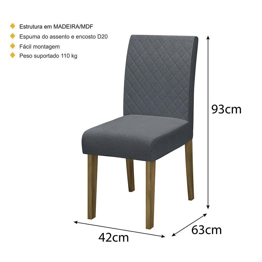 Conjunto Com 2 Cadeiras De Jantar Multimóveis Cr50039 Grafite Grafite - 4