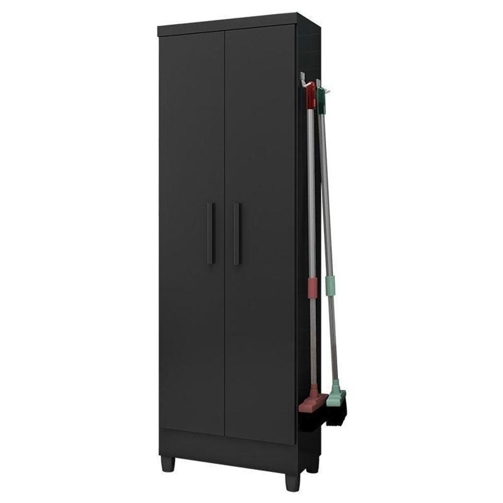 Armário Multiuso 2 Portas Linus 879 Preto Fosco - Qmovi - 1