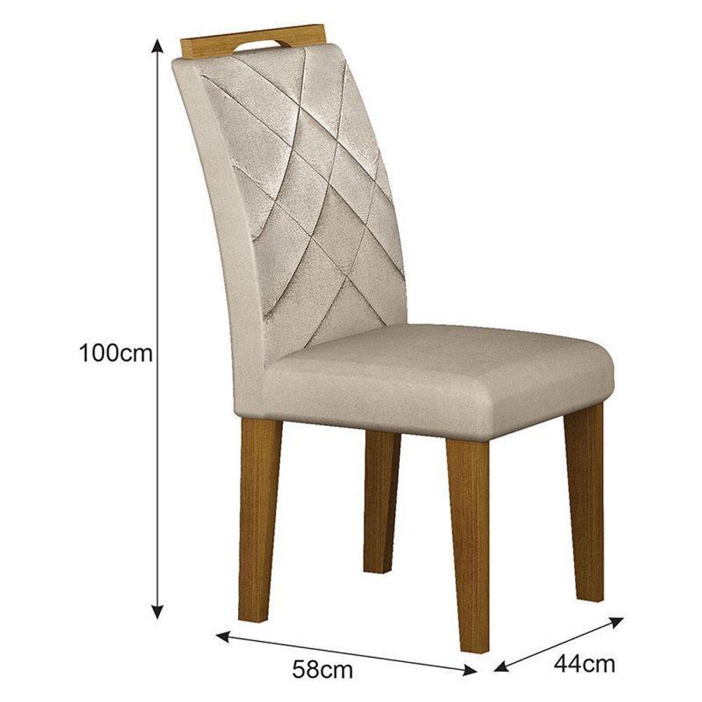 Cadeira Para Mesa De Jantar Larissa New Mdf Kit 2 Peças Freijó Joli Palha - Leifer Móveis - 3