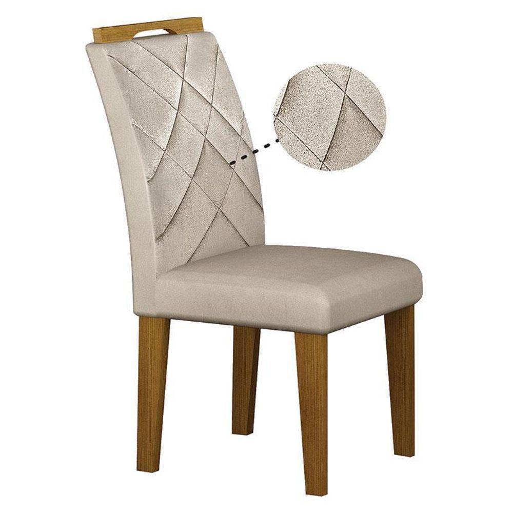 Cadeira Para Mesa De Jantar Larissa New Mdf Kit 2 Peças Freijó Joli Palha - Leifer Móveis - 5