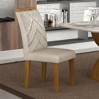 Cadeira Para Mesa De Jantar Larissa New Mdf Kit 2 Peças Freijó Joli Palha - Leifer Móveis - 2