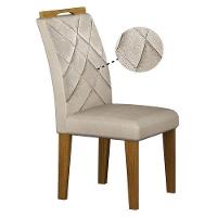 Cadeira Para Mesa De Jantar Larissa New Mdf Kit 2 Peças Freijó Joli Palha - Leifer Móveis - 5