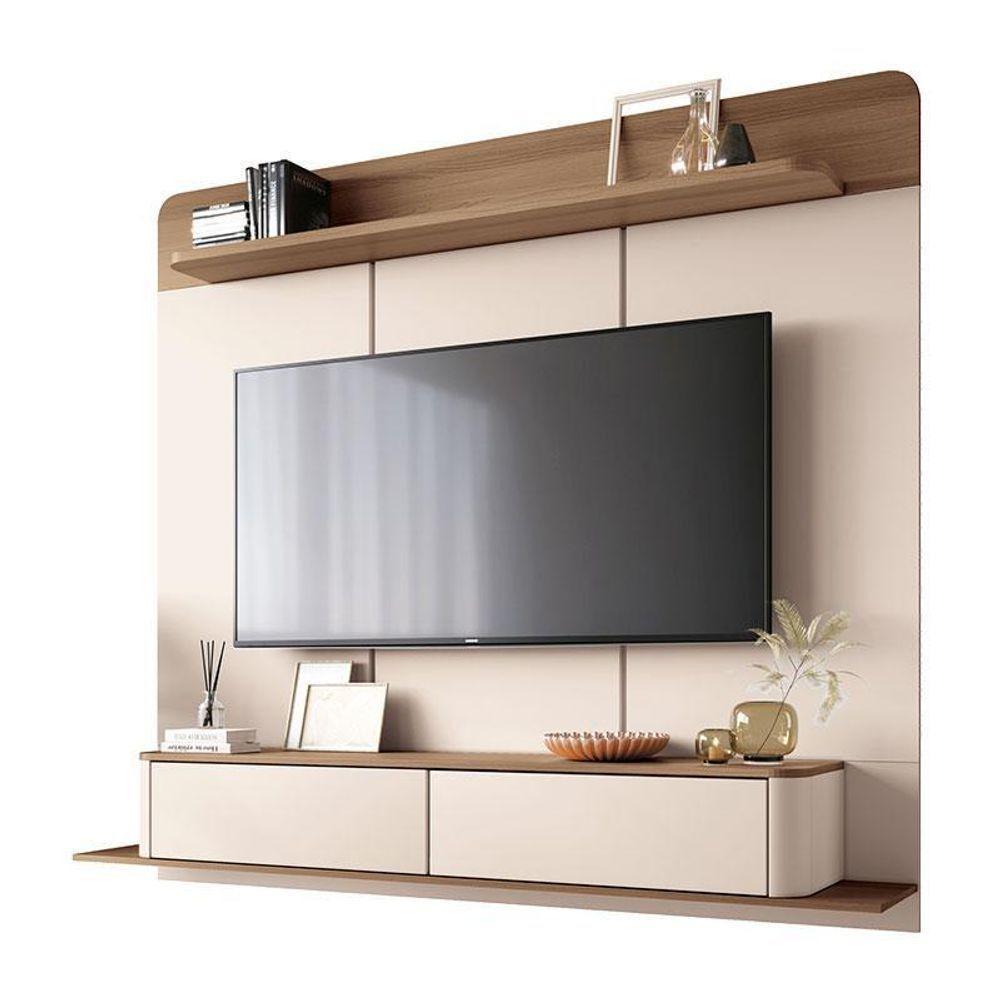 Home Suspenso Galax Castanho Off White E Kit Mesa De Centro Sky Off White- Hb Móveis - 3