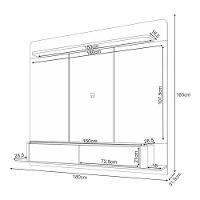Home Suspenso Galax Castanho Off White E Kit Mesa De Centro Sky Off White- Hb Móveis
