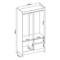 Guarda Roupa Solteiro Lótus Amêndola Touch - Demóbile - 2
