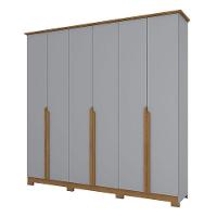 Guarda Roupa Casal Andréas 6 Portas Cinza Nature - Henn - 1
