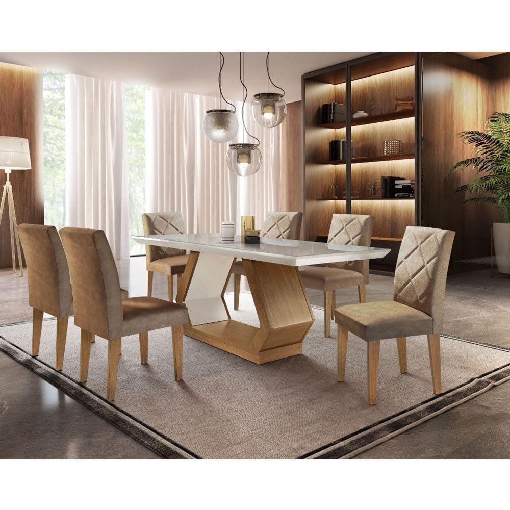 Conjunto Sala De Jantar Lara 6 Cadeiras Berlim - 4