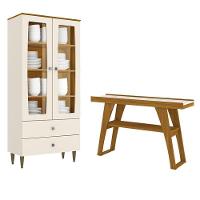 Cristaleira Liz E Aparador Menphis Off White Nature – Henn - 1