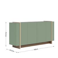 Cristaleira Jurerê Com Aparador Para Sala Buffet Copacabana Hortelã Amêndoa – Colibri - 6