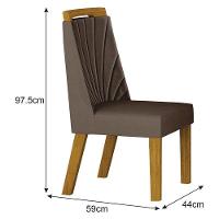Cadeira Para Mesa De Jantar Liz Mdf Kit 2 Peças Freijó Joli Camurça – Leifer Móveis - 2