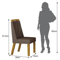 Cadeira Para Mesa De Jantar Liz Mdf Kit 2 Peças Freijó Joli Camurça – Leifer Móveis - 3