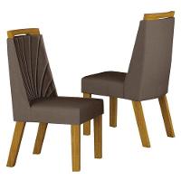 Cadeira Para Mesa De Jantar Liz Mdf Kit 2 Peças Freijó Joli Camurça – Leifer Móveis - 5