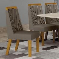 Cadeira Para Mesa De Jantar Liz Mdf Kit 2 Peças Freijó Joli Camurça – Leifer Móveis - 6