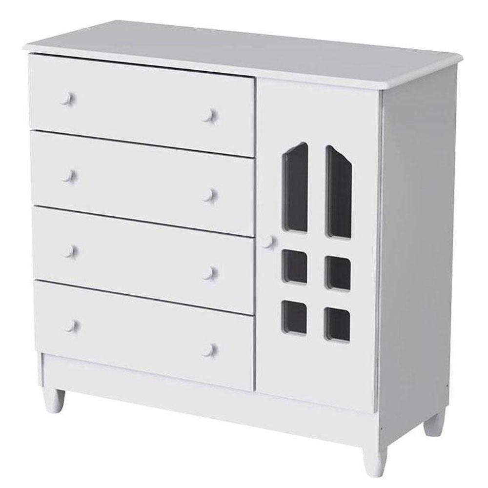 Cômoda Infantil Selena Branco Brilho - Carolina - 1