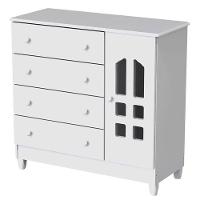 Cômoda Infantil Selena Branco Brilho - Carolina - 1