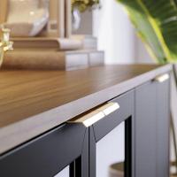 Aparador Para Sala Buffet Ambiente Vitória Noce Milano Preto Acetinado – Colibri - 6