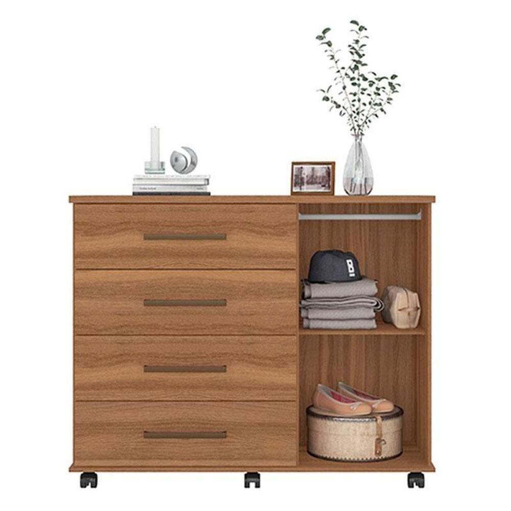 Cômoda Flora E Guarda Roupa Casal Venice 62480pe Amendola Touch Off White Com Pés - Demóbile - 3