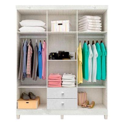 Guarda Roupa Infantil Ternura Baby 6 Portas 2 Gavetas Branco Brilho