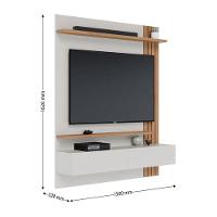 Painel Para Tv Home Suspenso Juriti 1.5 Off White Matte Freijó - Colibri - 2