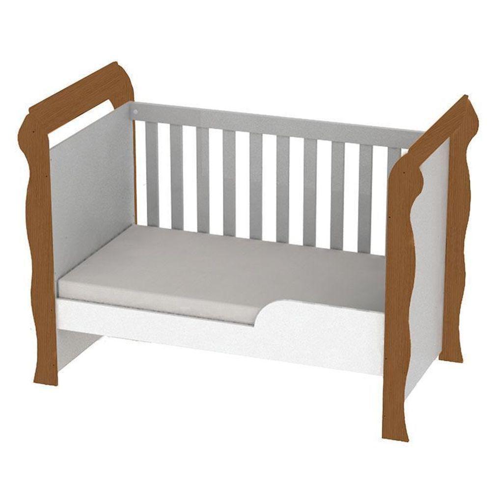 Berço Americano Mirelle E Guarda Roupa Ariel 3 Portas Branco Acetinado Amadeirado - Carolina - 3