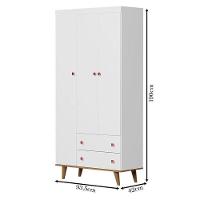 Berço Ligia E Guarda Roupa Fernanda 3 Portas Branco Bétula Com Colchão Gazin – Carolina Baby - 6