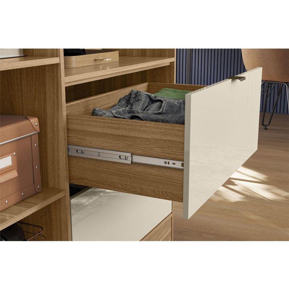 Armário Multiuso 2 Portas Joy Amêndola Off White Com Espelho – Demóbile - 6