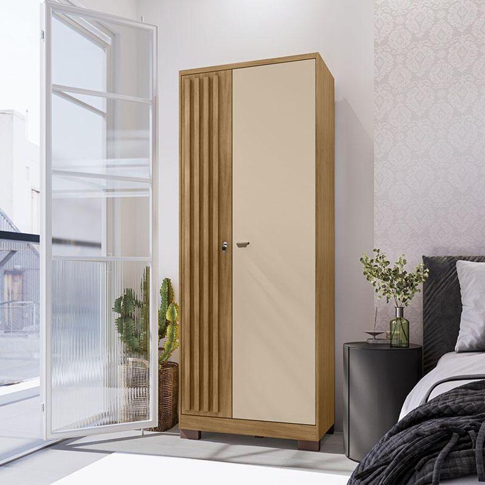 Guarda Roupa Casal Imperial E Cômoda Madri Com Armário Multiuso Versatile Carvalho Americano Off White – Incorplac - 8