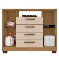 Guarda Roupa Casal Imperial E Cômoda Madri Com Armário Multiuso Versatile Carvalho Americano Off White – Incorplac - 5