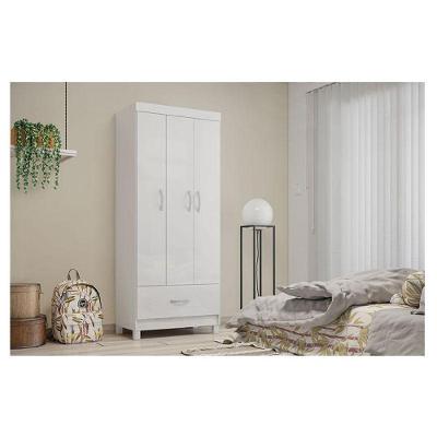 Guarda Roupa Infantil Solteiro Prince 3 Portas 1 Gaveta Branco MDP Demóbile